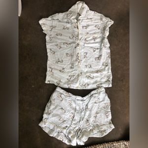 Tabitha Webb sleep set Sz S/M corgi pattern